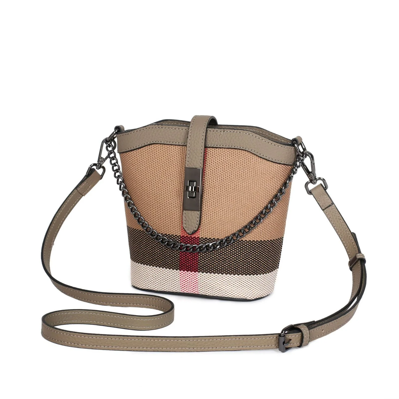Nuevo bolso de hombro a cuadros de lujo para mujer 2023, bolso cruzado de diseñador de marca simple, tendencia, bolso pequeño de lona para mujer