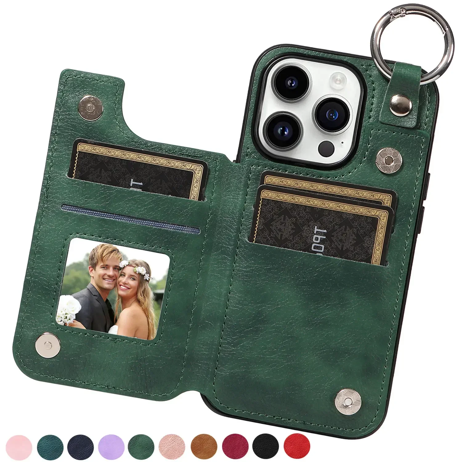 Capa Carteira Para IPhone XX Pro Max - Couro PU Com RFID, Bolso Para Cartões