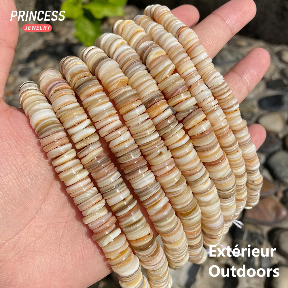 100% Natural Coffee Shell Spacer Beads 6/8/10mm Rondelle Beads For Jewelry Making DIY Bracelets Accessories 15'' 3