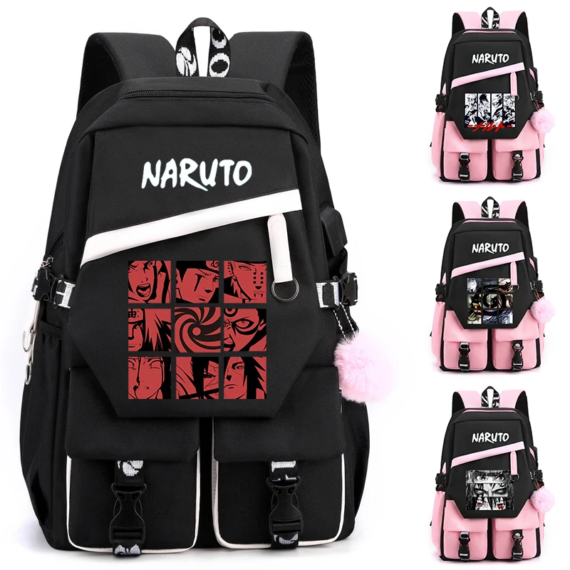 

Рюкзак Naruto для подростков, школьный ранец для девочек и мальчиков, женская сумка из ткани с аниме рисунком для детей