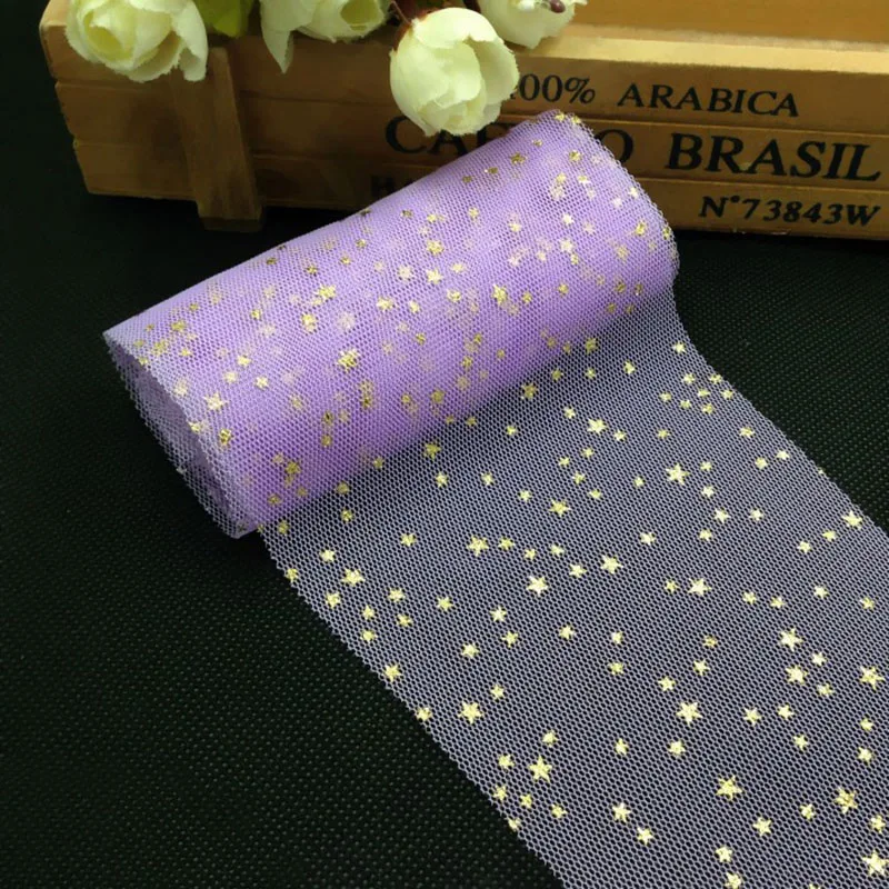 5m/roll 8cm Star Tulle Confetti Glitter Tulle Baking Cake Topper Tutu Pom Bow Soft Squine Tulle DIY Wedding Birthday Decoration