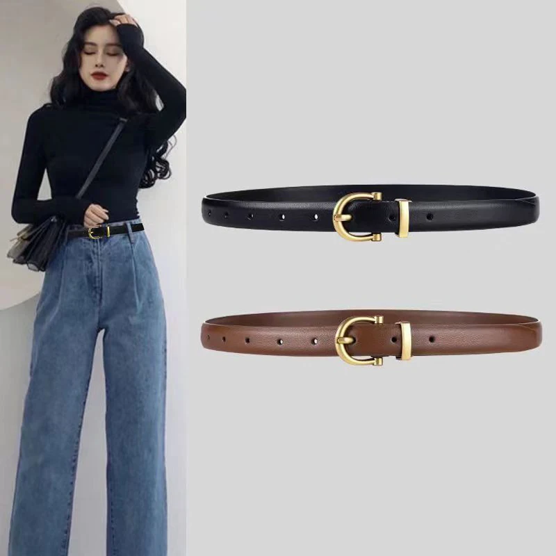 Luxury Designer Women Belt PU Leather Female Fashion Metal Belt Buckle Waistband High Quality Trend Belt