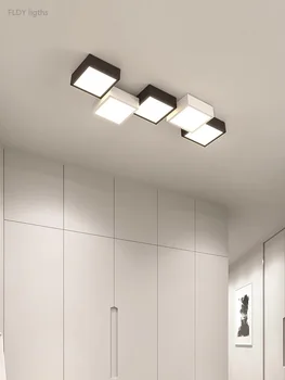 Modern LED Ceiling Lamp for Living Room Lustre Dining Bedroom Study Ceiling Light Nordic Square Ceiling Chandelier Light Fixture