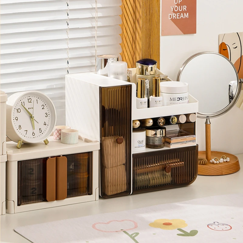 صندوق تخزين مستحضرات التجميل البلاستيكية ، رف العن...