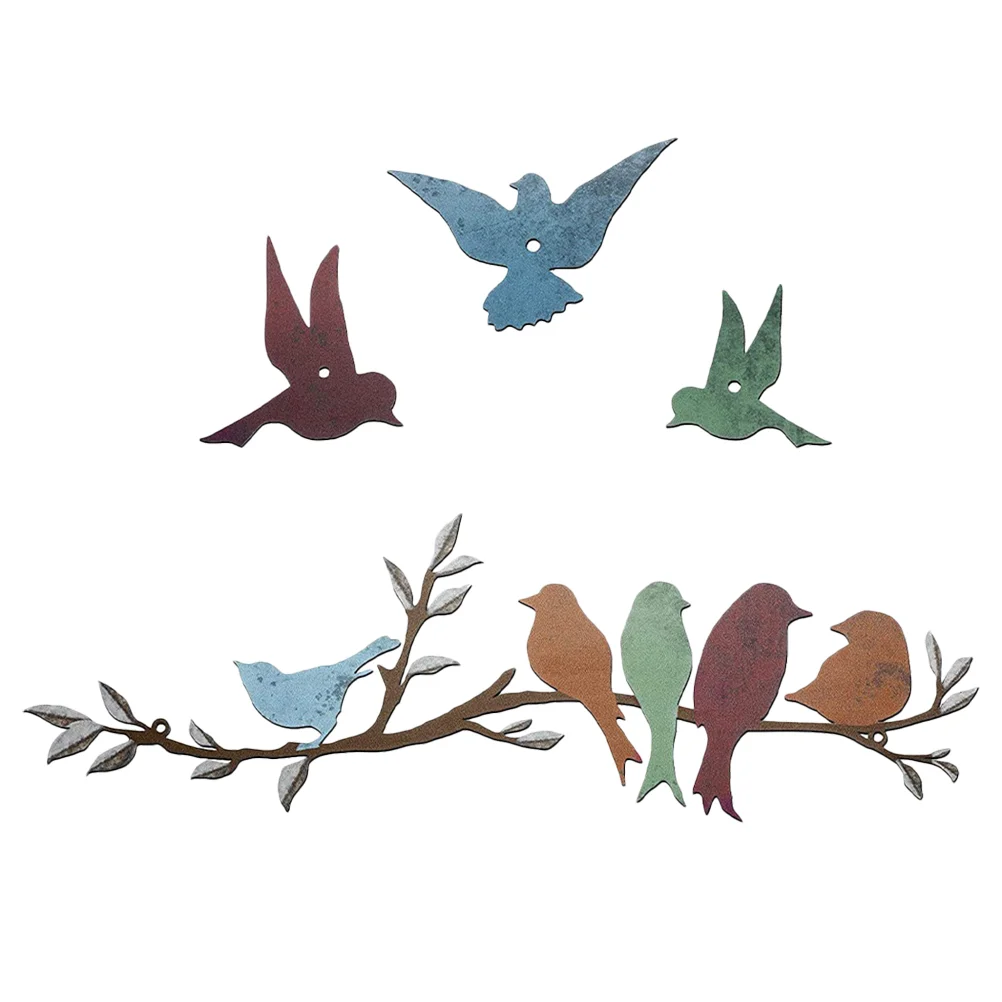 

Bird Branch Wall Decoration Hanging Birds Metal Branches Iron Locket The Sign Decorative Fence Pendant Crafts