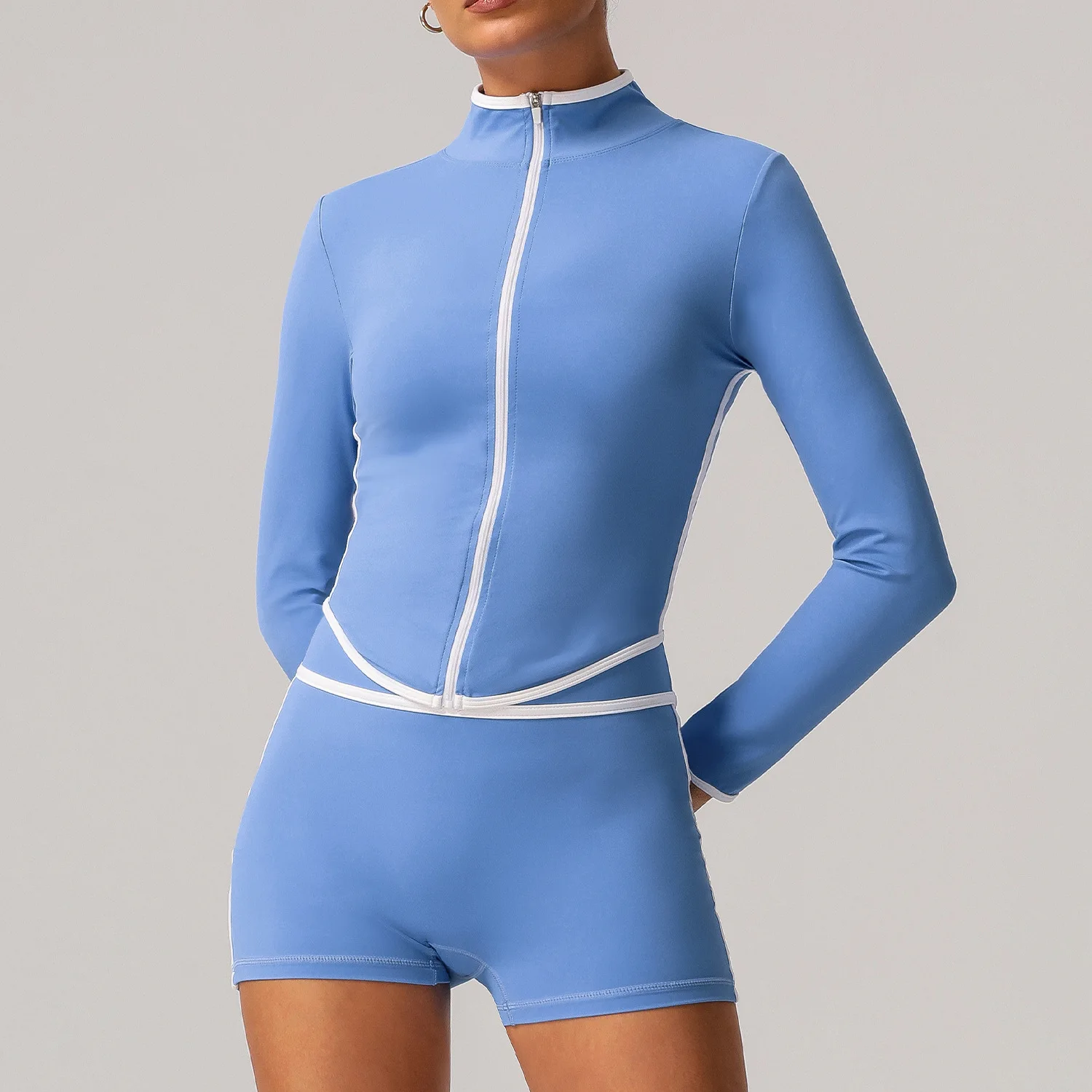 5-Delig Dames Sportpak Activewear - Yoga Fitness Running Set Met Lange Mouwen Voor Training En Gym