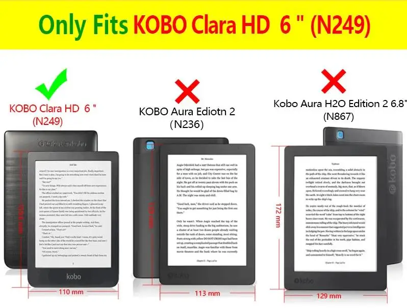 Фото Однотонная мягкая задняя крышка из ТПУ для 2018 дюйма, модель Kobo Clear HD N249 E-reader, умная фотография с ручным ремешком №2