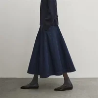 BANA Mid-Length High-Waist Patchwork Denim Skirt for Women Deep Blue A-Line f Body Skirts Office Sle Spring Collection - Image 3