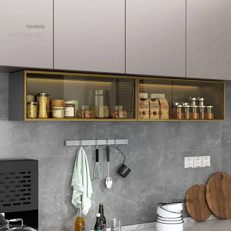 Light Luxury Home Furniture Kitchen Cabinets Small Apartment Dormitory Storage Shelf Minimalist Restaurant Wall-mounted Cabinet