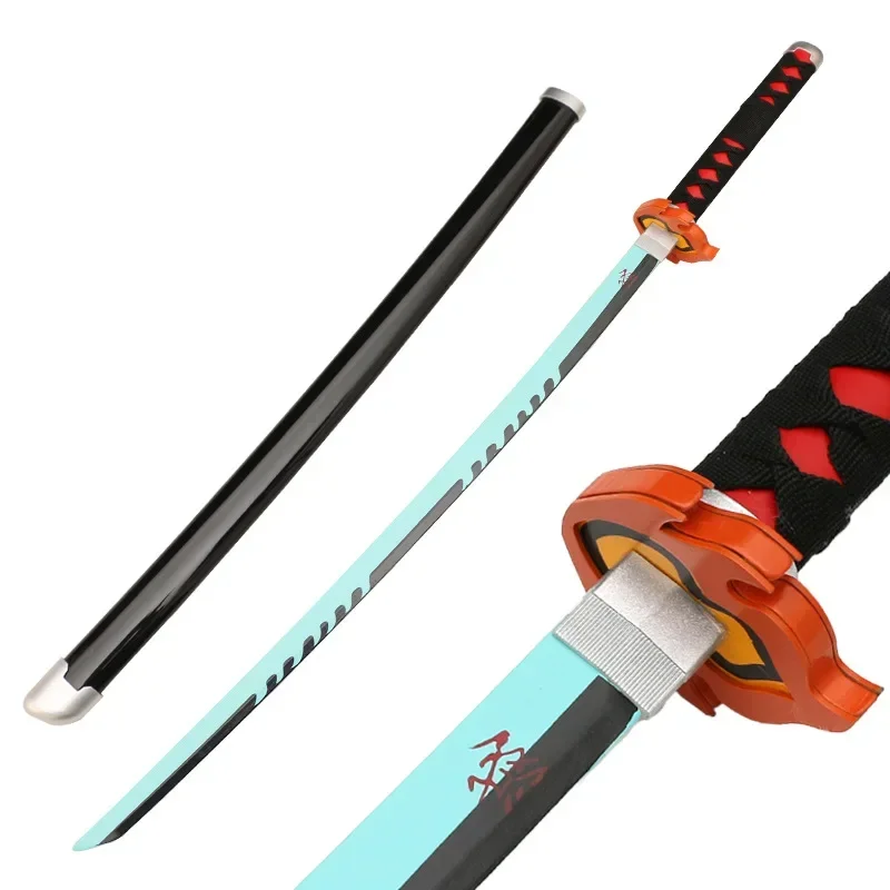 

Cosplay Blue Style God of Fire Wood Katana Weapon Role Play Tomioka Yoshio Sword 104cm Model