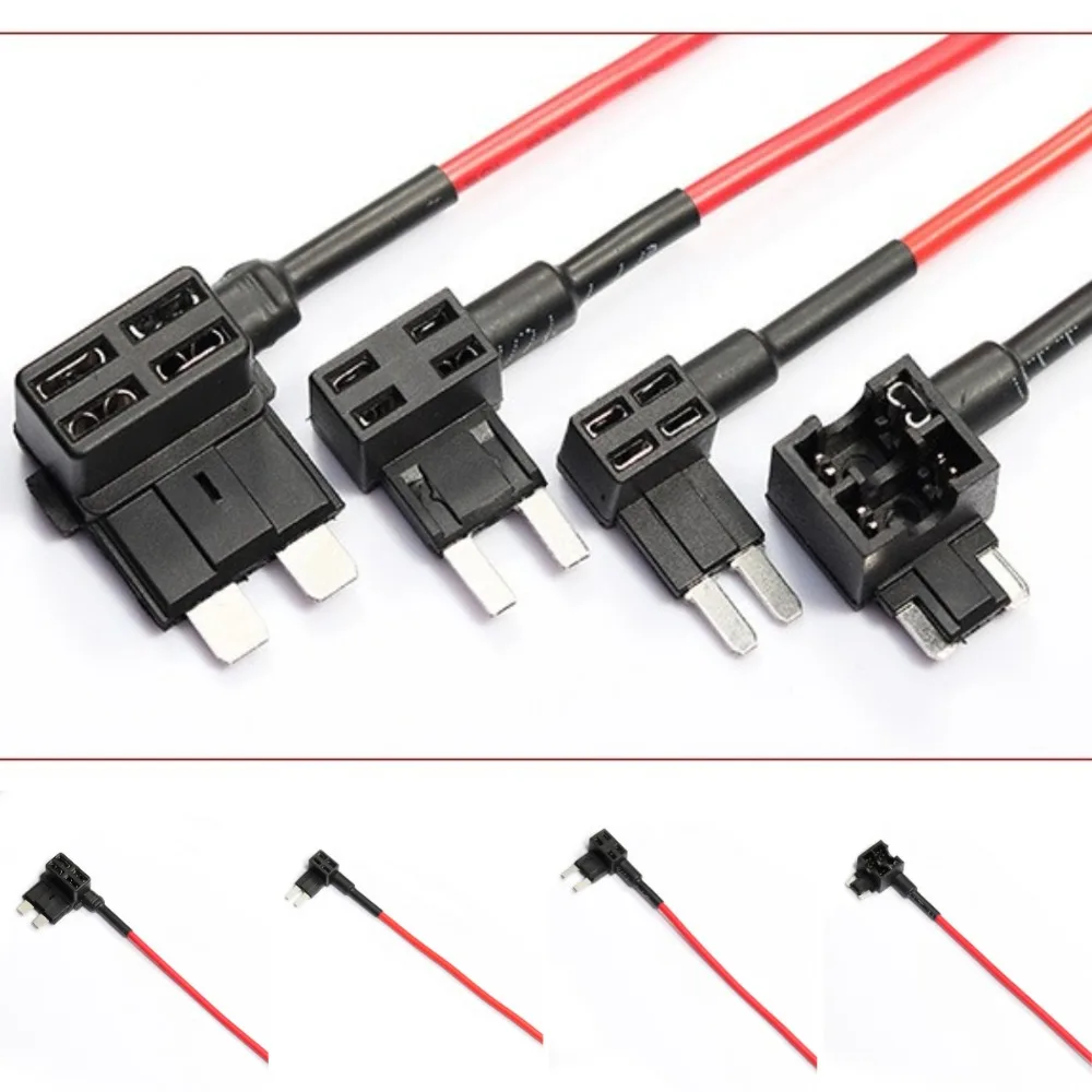 Durable Mini Small Medium Automotive Fuse Box Metal 32V Car Fuse Holder Black TAP Adapter Circuit Adapter