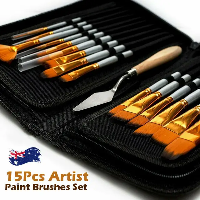 Pro Art Brush Set Multi Media W/Palette 15pc, Paint Brushes, Acrylic Paint  Brush Set, Paint Brushes Acrylic Painting, Small Paint Brushes, Paintbrush,  Acrylic Paint Brushes