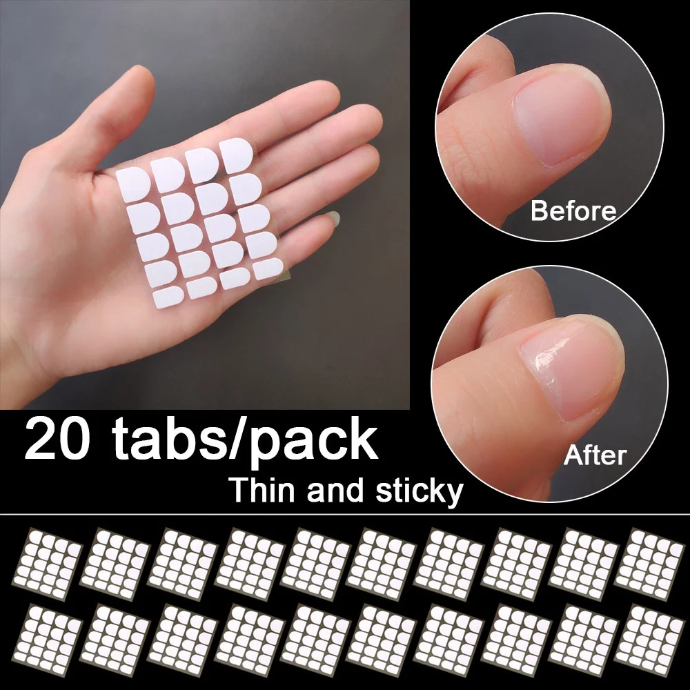 nail glue stickers 5/10/20 Sheets Nail Adhesive Stickers Jelly Waterproof Toenails Double Sided Adhesive Tabs Nail Art Stickers