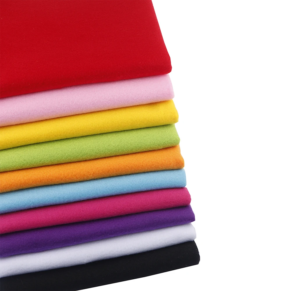 2mm Thick Solid Color Polyester Non-Woven Soft Felt Fabric for Children Handmade DIY Sewing&Quilting Dolls Toy Crafts Material