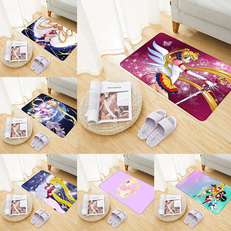 

Foot Mat S-Sailor Moon Kitchen Carpet Cute Rug Doormat Entrance Door Bath Mats Home Custom Carpets Rugs Living Room Prayer Floor