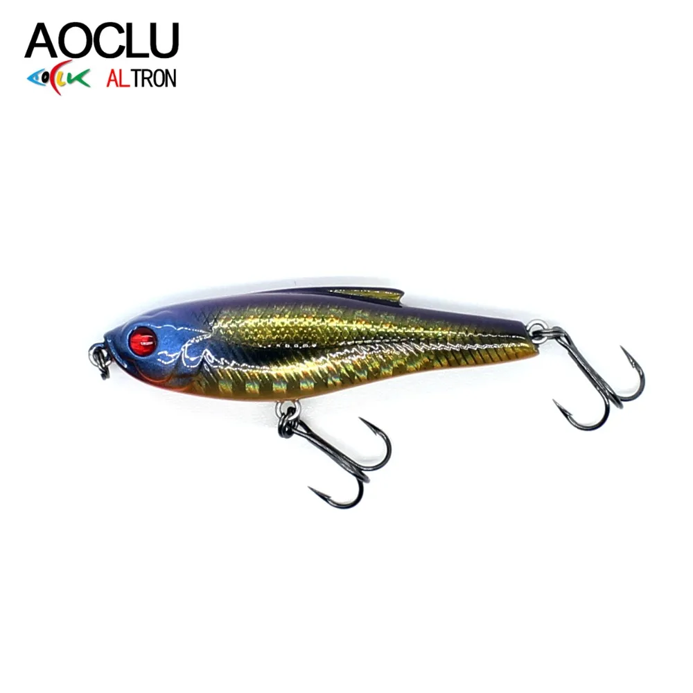 AOCLU-Mini lápiz de hundimiento, cebo duro de cuerpo sólido Minnow Wobbler, señuelo de pesca de lubina, agua dulce y salada, ganchos 12 # VMC, 48mm, 4,1g