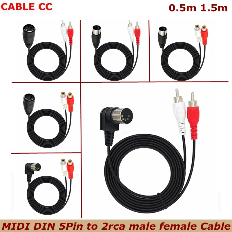 1.5M Midi 5 Pin Din A 2 Rca Maschio A Femmina Plug Amp Cavo Audio Di Grado Professionale Per Sistemi Stereo Quad Bang & Olufsen Naim