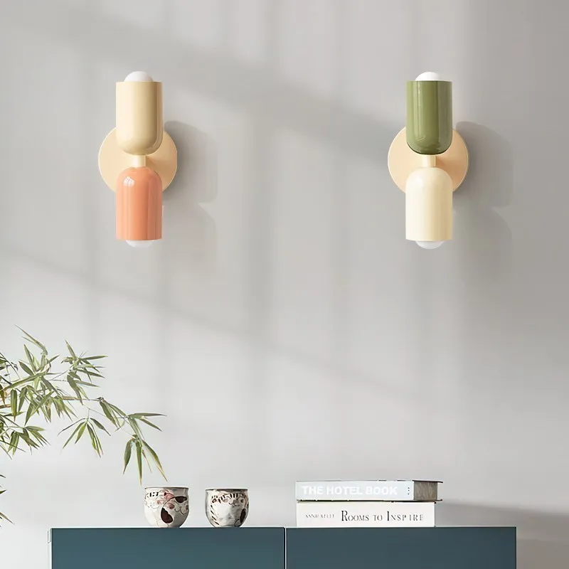 Nordic LED Wall Lamps Modern Minimalist Cream Double Head Lights For Living Room Bedroom Bedside Study Indoor Decoration Fixture 3