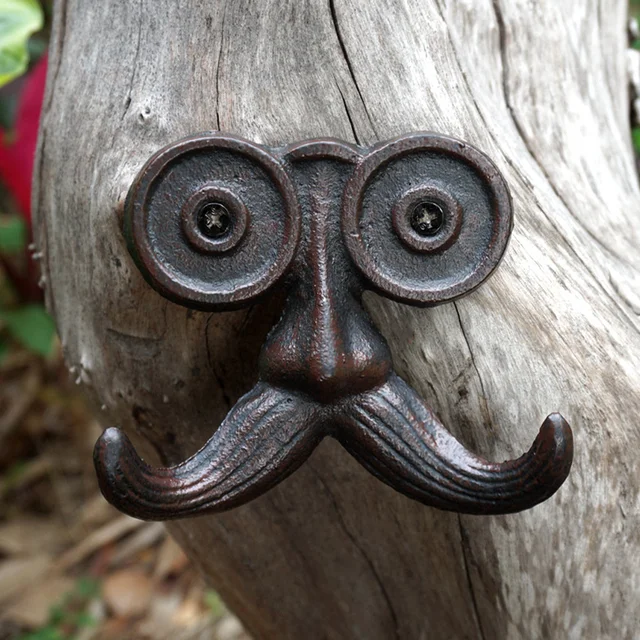 Szüreti Szakáll Öntöttvas Falhorog Fém Kabát Horog Falra Szerelt Fogas - Image 4