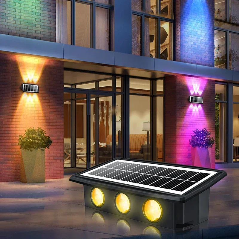 Outdoor Solar Wall Light Auto Switch Solar Garden Step Staircase Decoration Light Waterproof RGB White/Warm White Solar Light