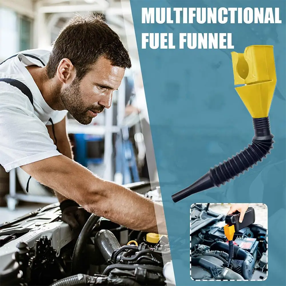 Plastic Car Oil Pouring Hands-free Bayonet Fueling Telescopic Motorcycle Funnel Hose Portable Funnel Folding Filling Gasoli I5S4