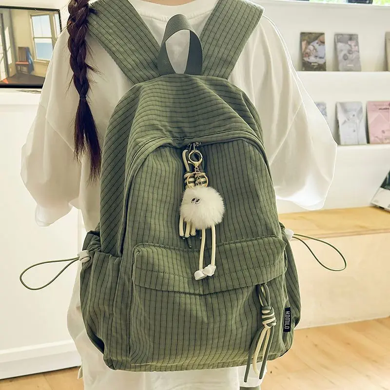 Plaid Casual Backpack All-season Large Capacity Simple Rucksack for Teen Girls College High School Students Daily Use 1