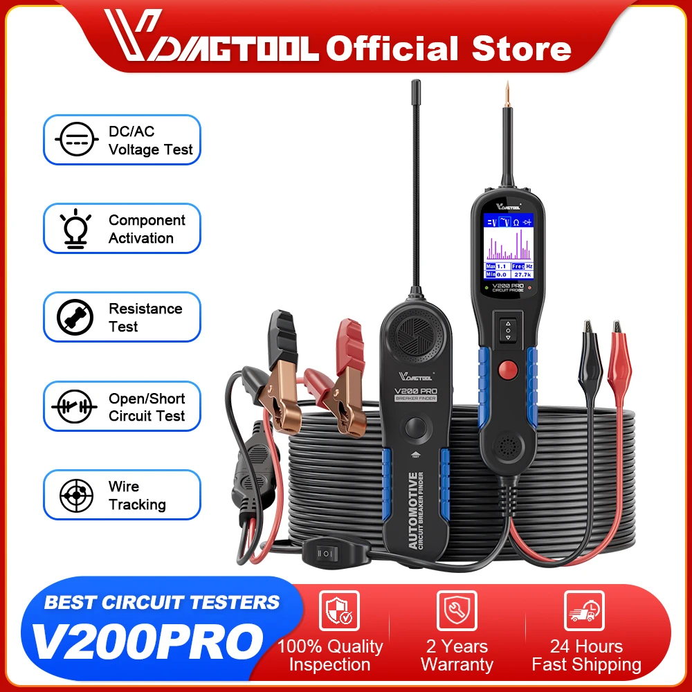 2024VDIAGTOOLV200ProAutomotivePowerCircuitProbeTesterBreaker