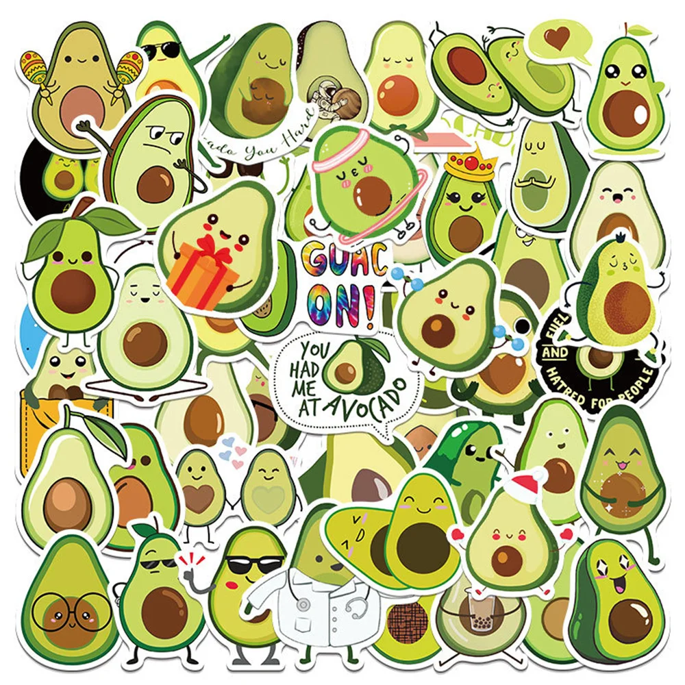 

10/30/50PCS New Avocado Sticker Pack Cartoon Personality Creative Anime iPad Luggage Table Chair Decoration Waterproof Wholesale