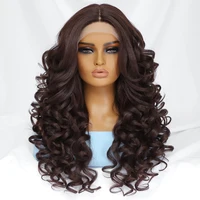 Black Brown Curly Wig Synthetic Lace Front Wigs For Women Blonde Orange Female Lace Wig 13X4.5X1 Cosplay Hair Daily Use 1
