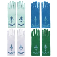 Girl Elsa Coronation Gloves Brocade Long Finger Mitten 24cm Sequins Printed Clothing Children Party Costume 1