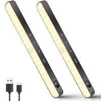 WILLED Motion Sensor Cabinet Warm Light Battery Display 60 LED Touch Light Bar Wireless Rechargeable Battery Night Light 1