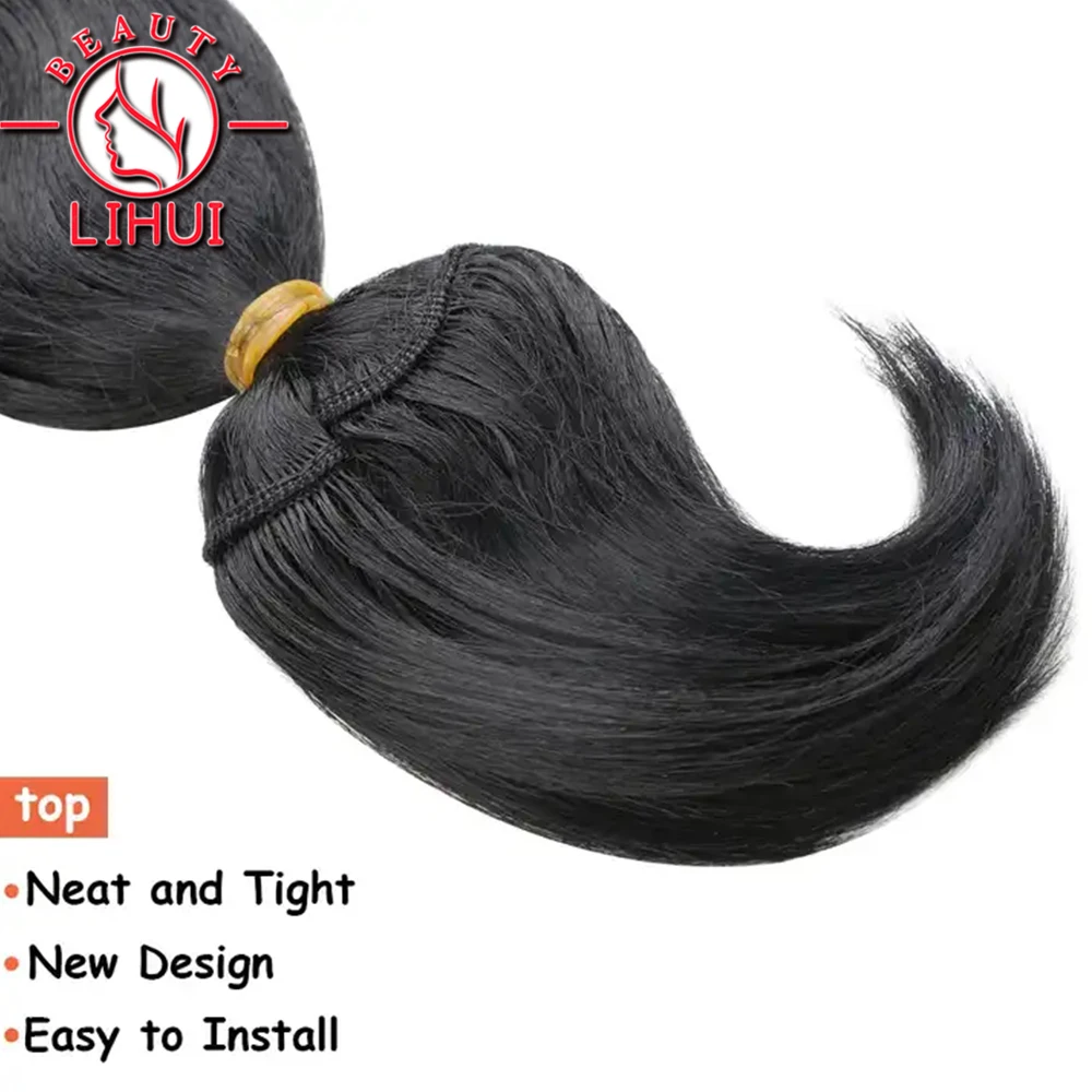 Synthetic Bulk Hair 18 inch Black 1 Bundles 110g Heat Resistant Fiber Hair Extensions Synthetic Body Wave Bundles