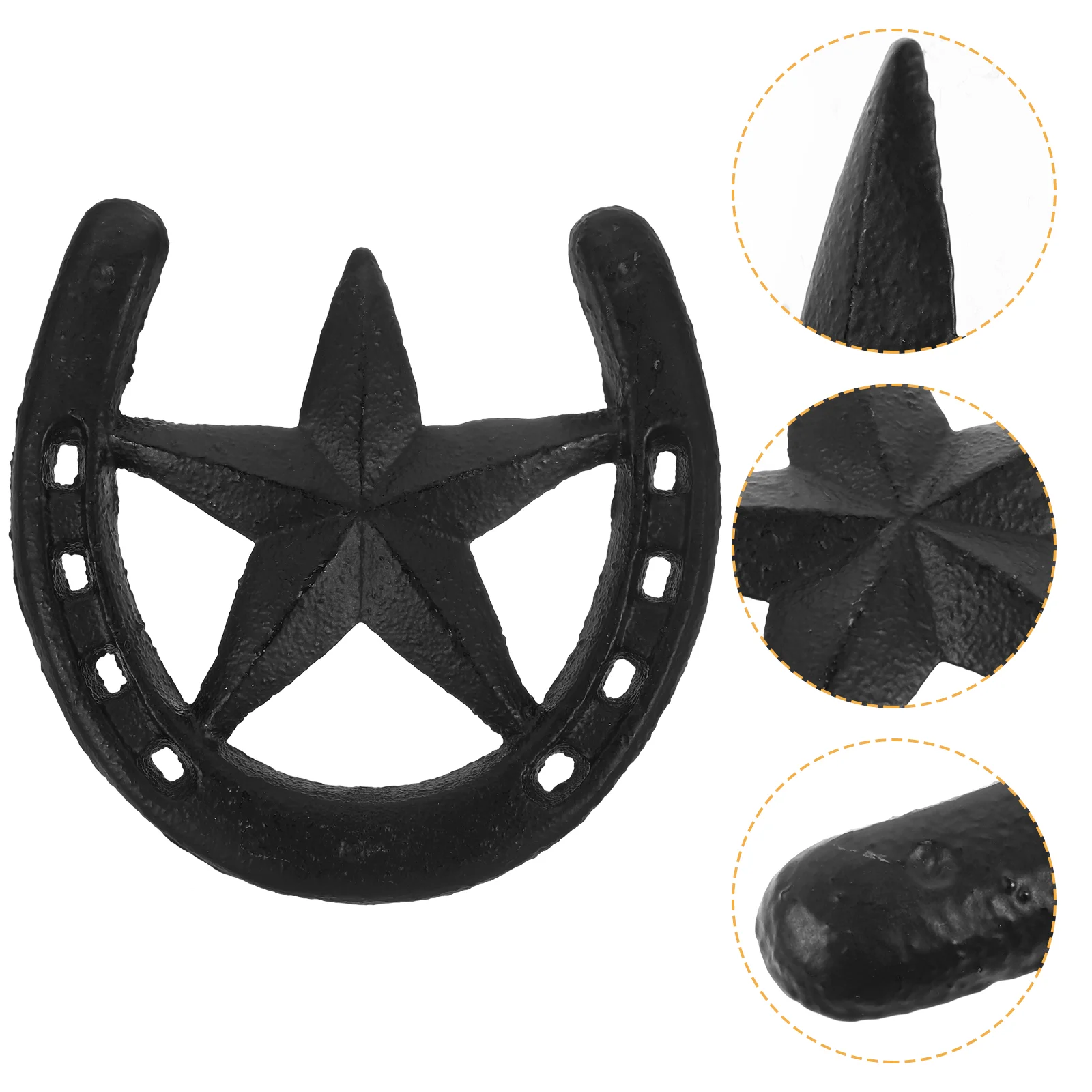 

Gold Decor Horseshoe Ornaments Sculpture Wall Cast Iron Pendant Hanging Decors