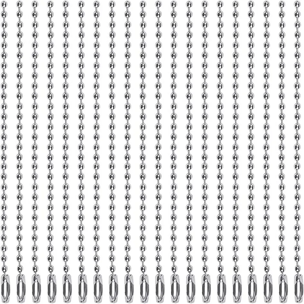 

30 PCS Ball Bead Chains Extension Ball Chains Metal Bead Connector Clasp Keychain Tags for Ornaments Jewelry Finding Making