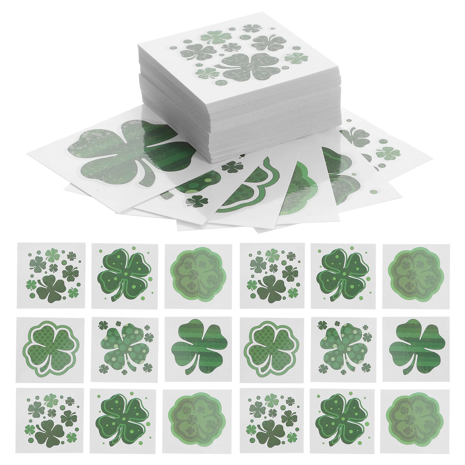 

2 Sets St Patricks Day Sticker, Shamrock Tattoos Temporary Tattoos Supplies ( 72pcs A Set )