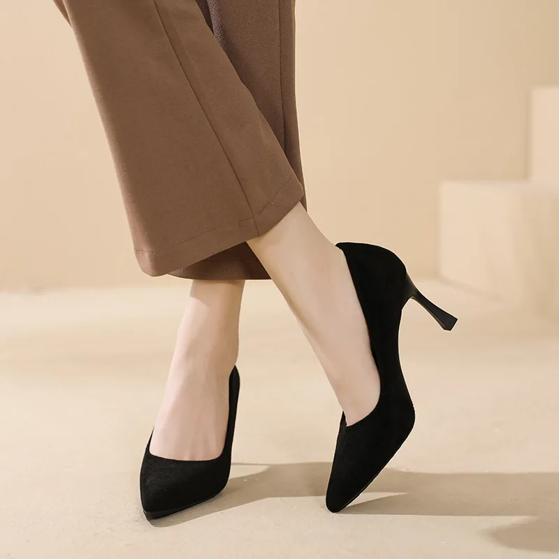 

Женские туфли-лодочки на высоком каблуке, офисная обувь с острым носком, привлекательные туфли на высоком каблуке, 2023