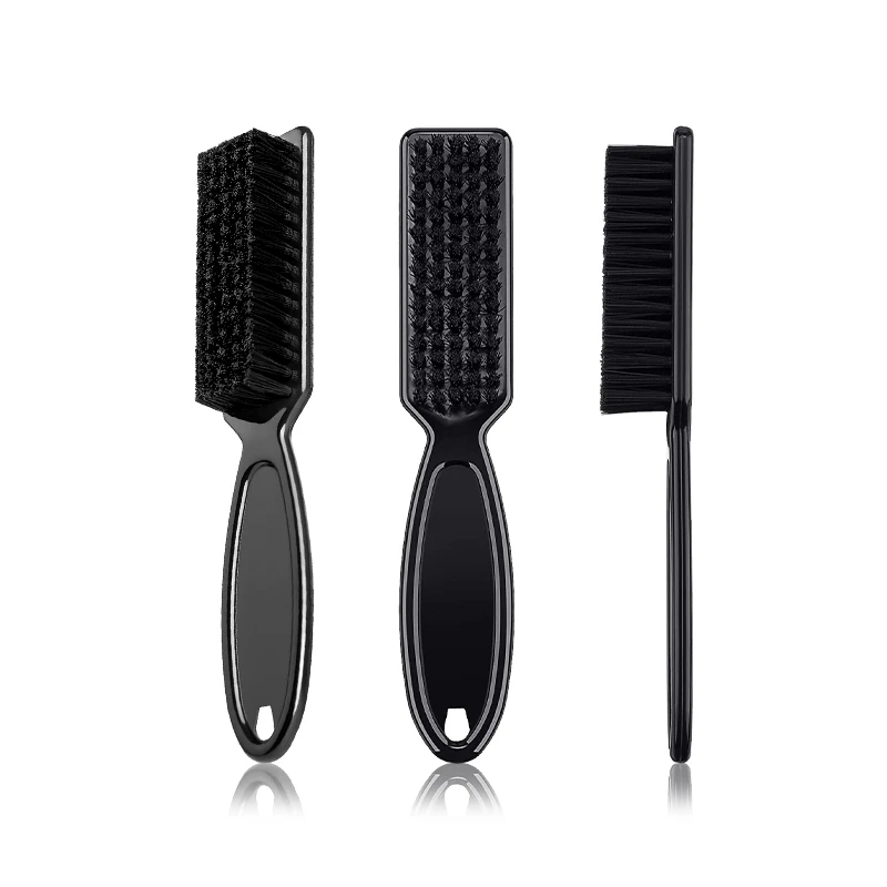 Spazzola per styling barba piccola nera Spazzola per barba da barba professionale Barbiere Spazzola per pulizia intaglio a forma di testa a olio vintage