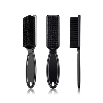 Spazzola per styling barba piccola nera Spazzola per barba da barba professionale Barbiere Spazzola per pulizia intaglio a forma di testa a olio vintage