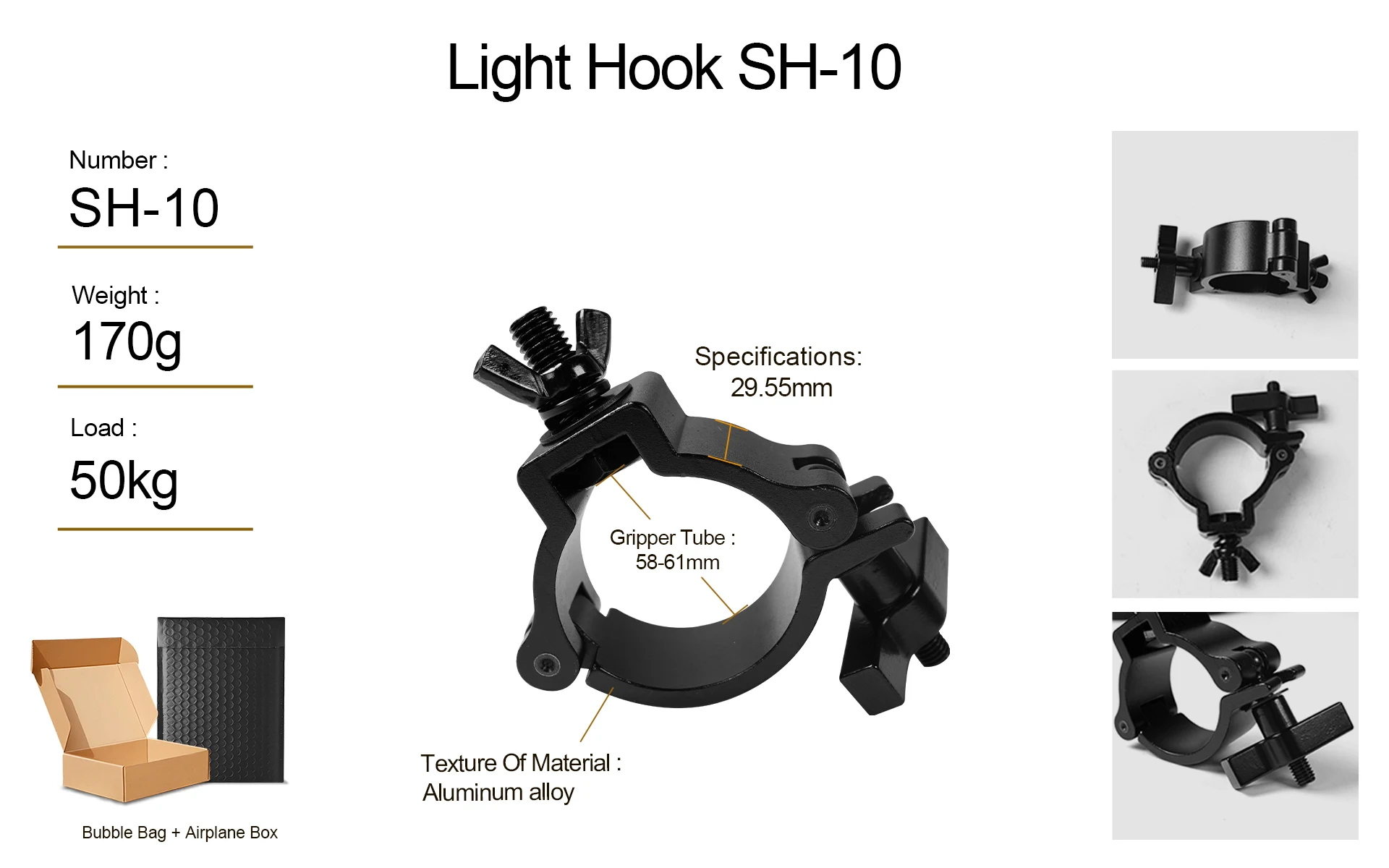 SHEHDS Aluminiumlegierung Hochwertiger Spezial-Bühnenlichthaken & Sicherheitsseil für Alle LED-Bühnenlichter – Detail 16