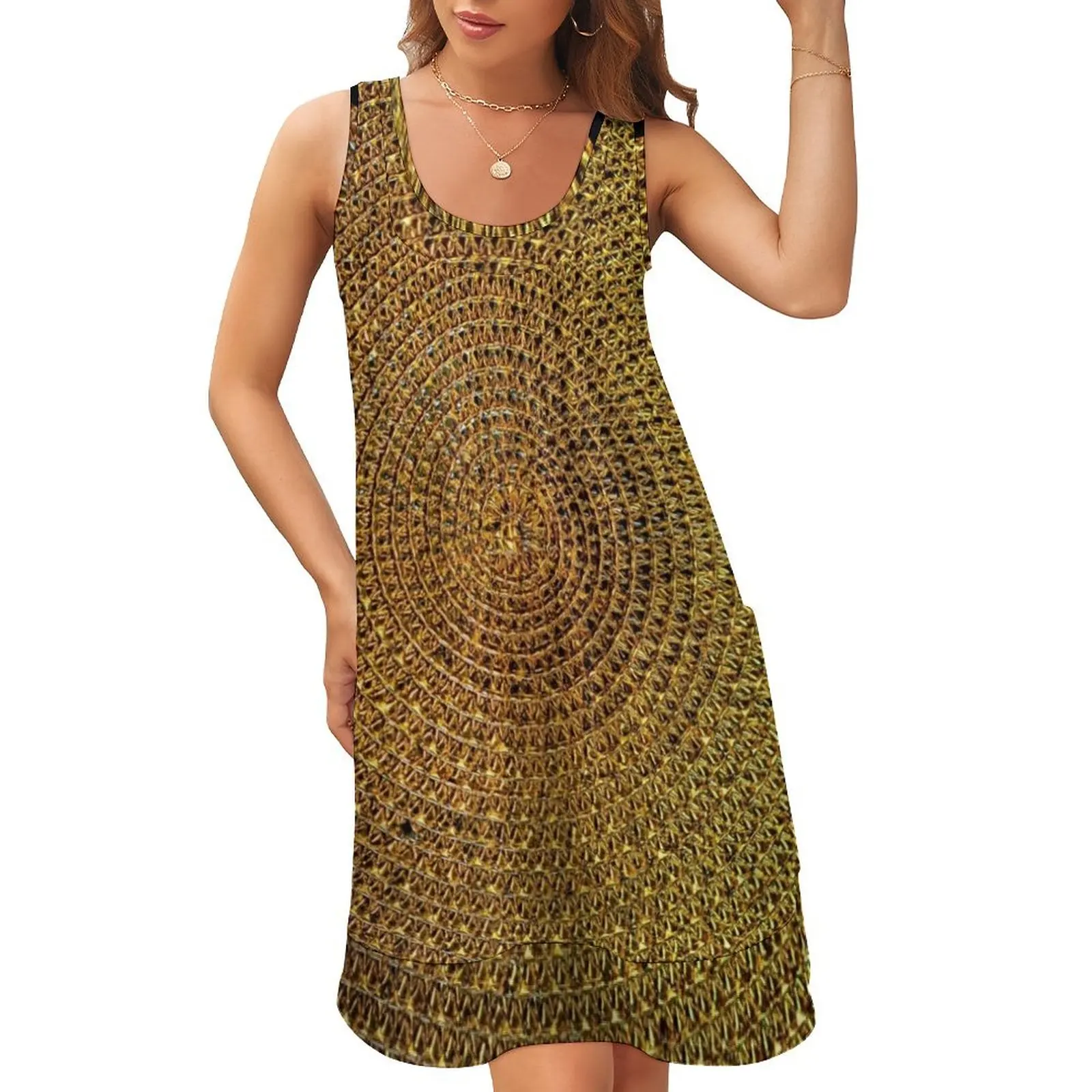 

Платье-двойка женское с U-образным вырезом, без рукавов