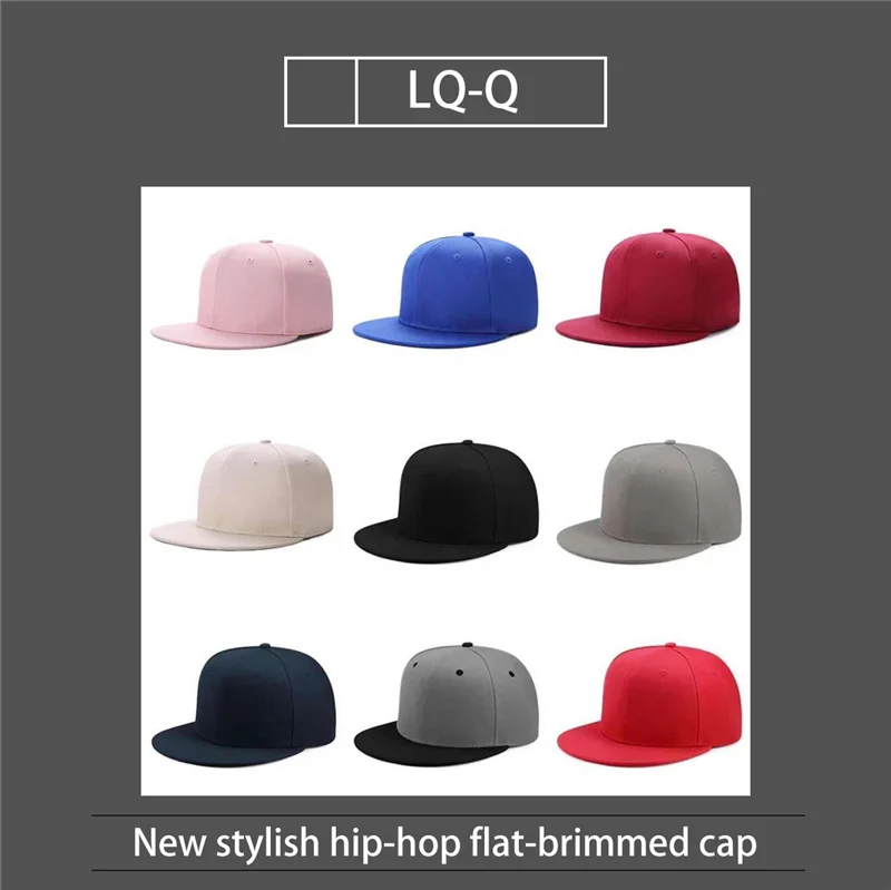

BrandNew Men Fashion Baseball Cap Men's Cool Hip Hop Hat Adult Flat Flat Solid Color Personality Rebound Men Cap Ladies Gora