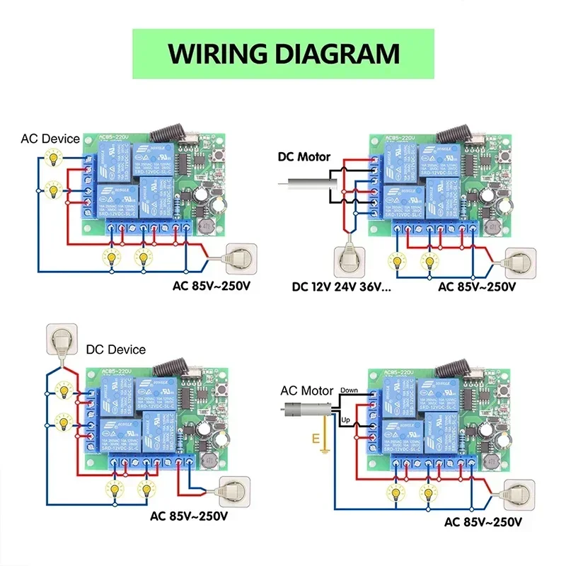 QIACHIP DC 12 V draadloze schakelaar met afstandsbediening, 433 mHz, draadloos relais, 1 kanaals momentary schakelaar, zender, ontvanger, universele