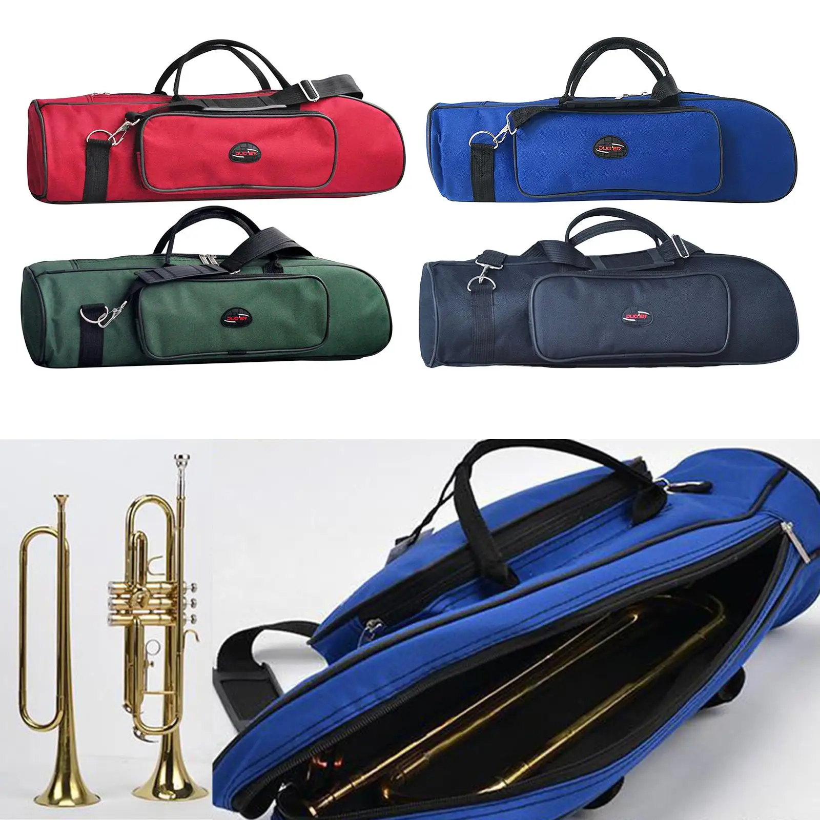 Travel Concert Trumpet Carry Case 600D Oxford Zipper Padded Shoulder Bags