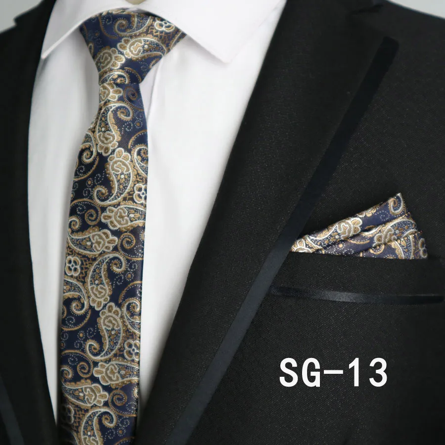 Neueste Krawatte Set Dünne 6CM Herren Krawatte Krawatten Sets Für Mann Plaids Streifen Dot Jacquard Krawatte Business Party corbatas – Detail 14
