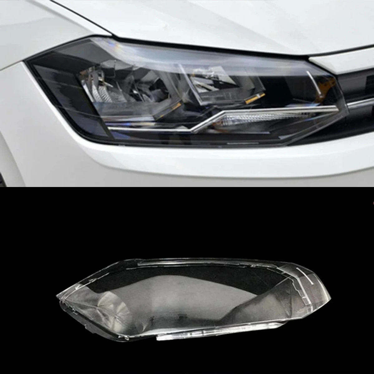 ForVolkswagenVWPoloHeadlightCoverHeadlampLampshadeLampcoverHeadLightLampCapsGlass