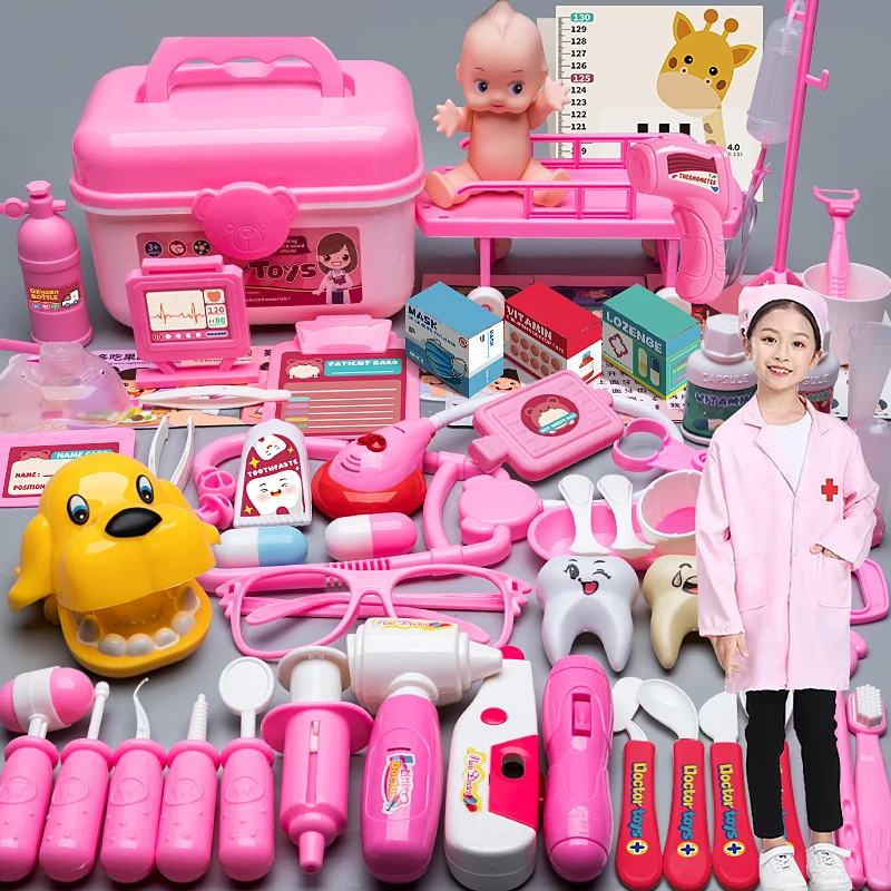 Doctor Set for Kids Pretend Play Girls Role-playing Games Hospital Accessorie Medical Kit Nurse Tools Bag Toys for Children Gift doctor play set doctor toys kit doctor nurse toys