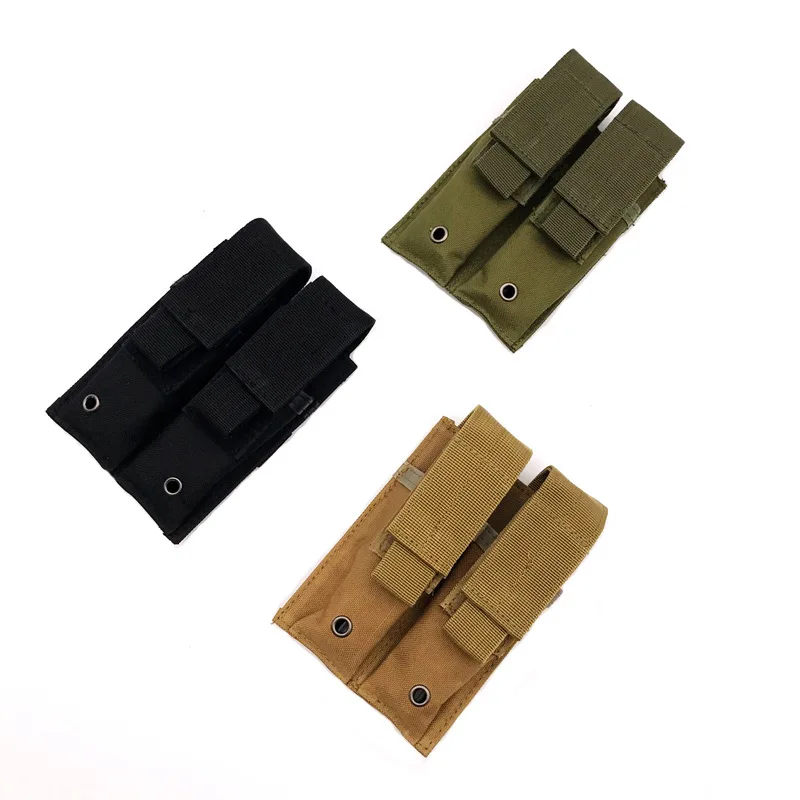 

Double Magazine Bag Outdoor Multi-function Accessory Hanging Bag Tactical Vest Molle Accessory Pouch for Universal 9MM Mag