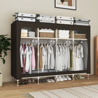 Placard de garde-robe portable autoportant avec 8 espaces de rangement pour familles, chambres à coucher, maisons de location, système d'organisation pour l'intérieur 5