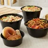 Disposable Lunch Box Black Thickened Food Packaging Box Heatable Plastic Takeout Packaging Fruit Salad Lunch Preservation Box 6