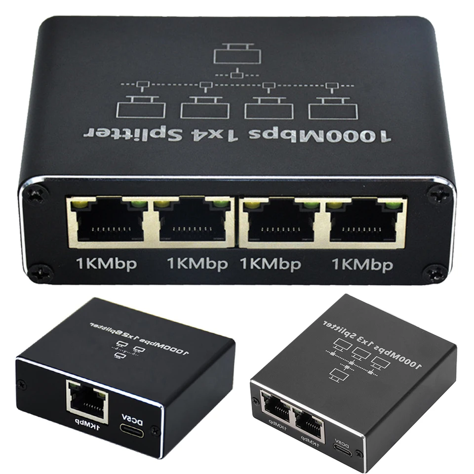 Gigabit Ethernet Splitter with USB Power Cable 1000Mbps